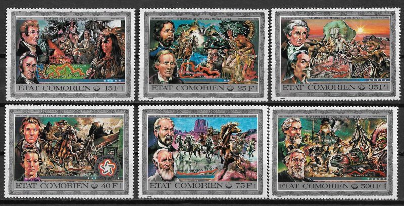 1976 Comoro Islands 165-70 American Revolution Bicent. C/S of 6 MH SCV$10.25