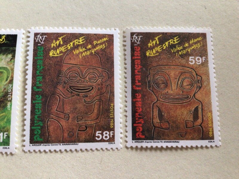 French Polynesia 1986 Rock Carvings  mint never hinged stamps A11252