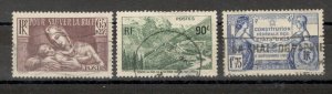 FRANCE - 3 USED STAMPS - FAMOUS - Mi.No. 361,362, 372 - 1937.