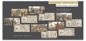 2008 CANADA-FRANCE JOINT ISSUE = SEALED Pack of 6 S/Ss, 400th QUEBEC CITY