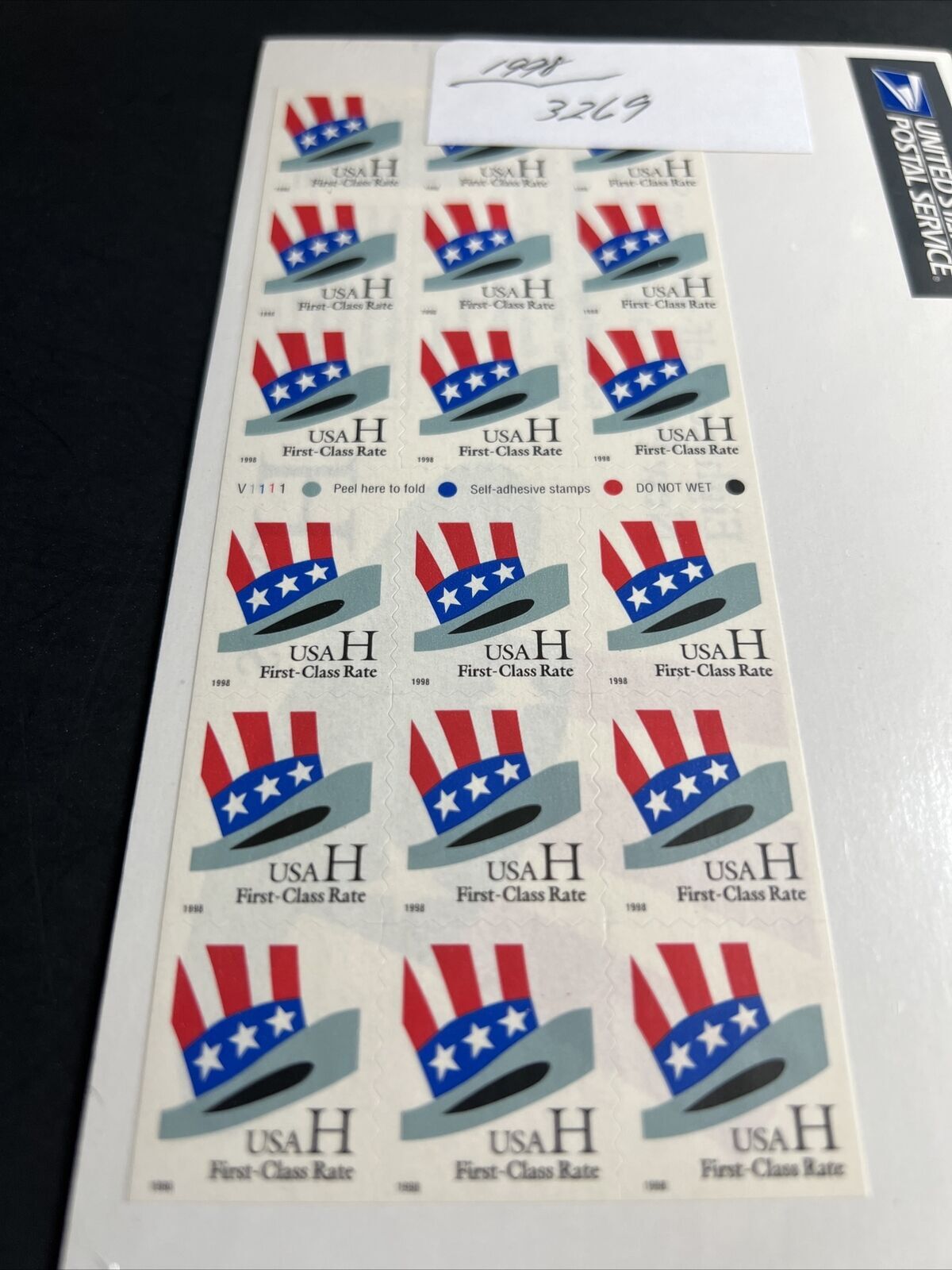 Scott#3269-1998 33c U.S. Hat, Pane of 18, SA Mint F/VF NH-NIP | United ...
