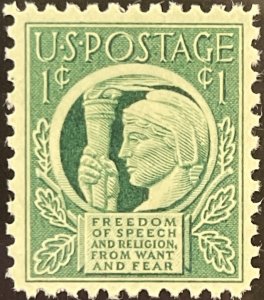 Scott #908 1943 1¢ Four Freedoms MNH OG VF