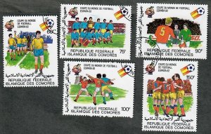 Comoro Islands 507 - 511 World Cup used singles