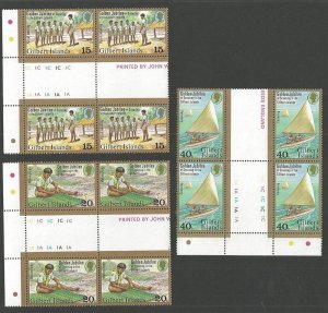 1977 Gilbert Islands 50th anniv Boy Scouts gutter blocks