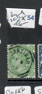 ZANZIBAR INDIA USED IN QV 2A 6P SG Z75 SON CDS VFU PO703H