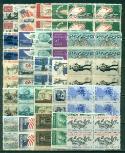 25 DIFFERENT SPECIFIC 5-CENT BLOCKS OF 4, MINT, OG, NH, GREAT PRICE! (10)