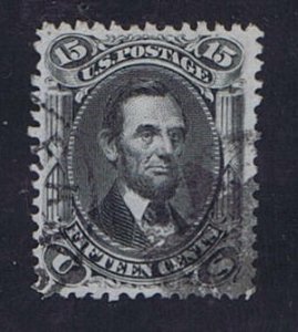 US 77 15c Lincoln 1866 sound nicely centered used partial town cancel