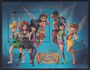 Poland 2014 Sc 4123 The Pirate Fairy Animated Film Premiere Stamp SS CTO NH