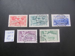 SWITZERLAND 1914-1930 USED SC 181-185 SET XF $77 (185)