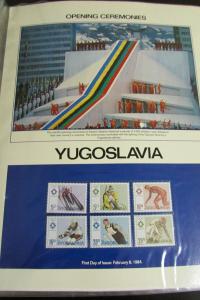 World 1984 Olympic Games Philatelic Stamp Panels Collection