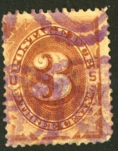 U.S. #J3 USED THIN