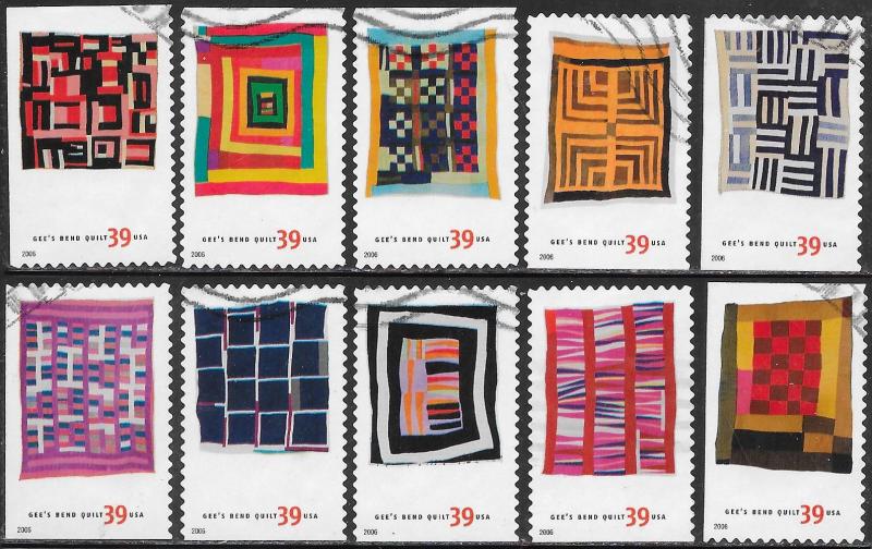 US 4089-4098 Used - American Treasures Series - Gee's Bend Quilts