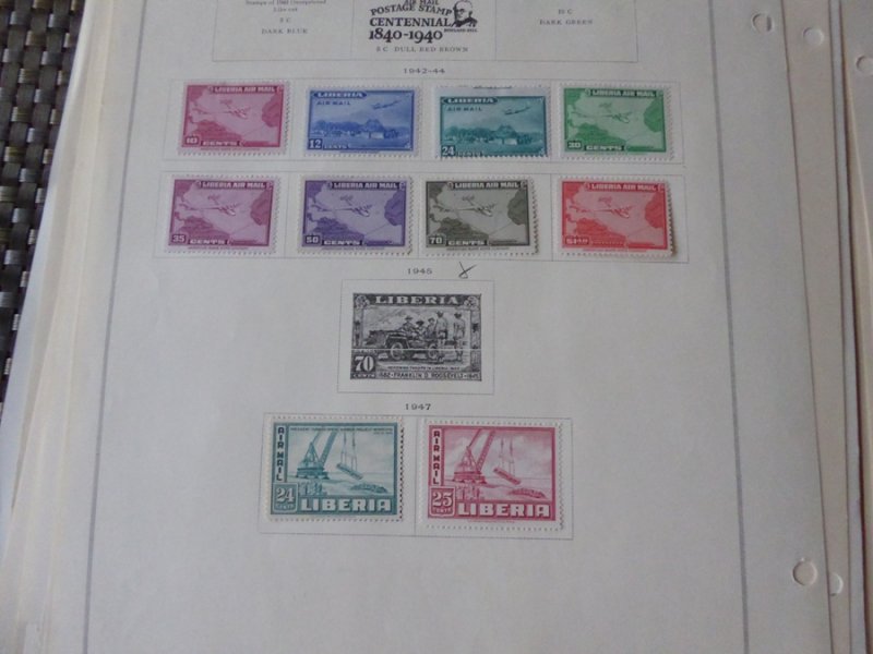 Liberia 1892-1976 Stamp Collection on Scott International Stamp Album Pages