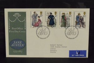 15466   GREAT BRITAIN   FDC # 754-757     Jane Austen Bi-Centenary