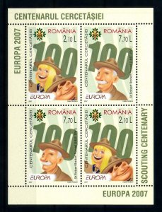 [101104] Romania 2007 Scouting Pfadfinder cept Souvenir Sheet MNH