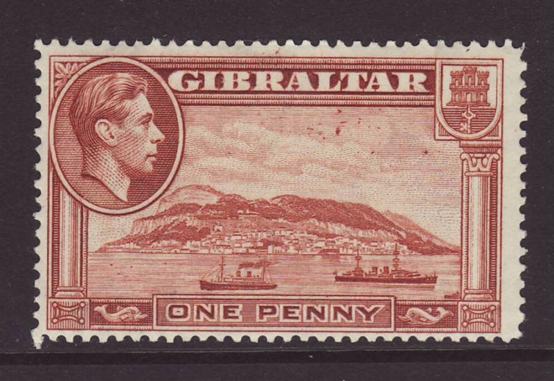 1938 Gibraltar 1d Perf 14 Mint