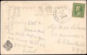 1910 ALBANY & N.Y. TERMIL RPO RAILROAD POST OFFICE CANCEL