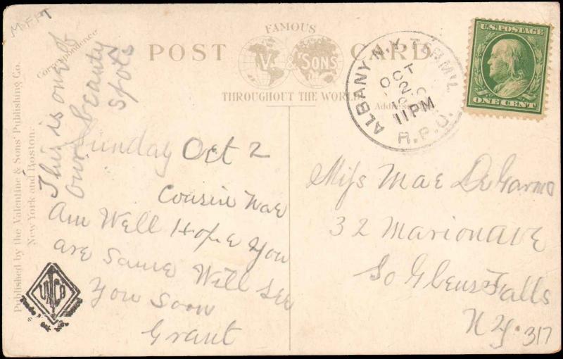 1910 ALBANY & N.Y. TERMIL RPO RAILROAD POST OFFICE CANCEL