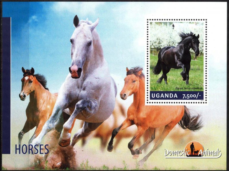 Uganda 2014 Horses S/S MNH