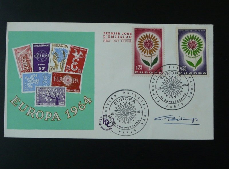 Europa Cept 1964 FDC France signed by artist Betemps