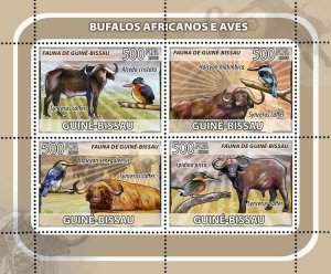 Guinea - Bissau 2008 - African buffalos, birds 4v, Michel 3804-3807