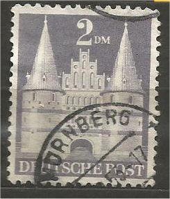 GERMANY, 1951, used 2m violet, Lubeck Scott 659