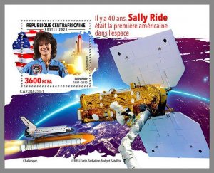 CENTRAL AFRICAN REP. 2023 MNH woman in space Sally Ride IMPERFORATED S/S #635b1