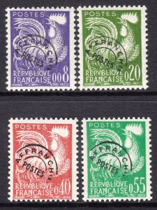 France 1960 Pre-Cancelled, Gallic Cock Complete MNH Set SC 1952-1955 CV £60