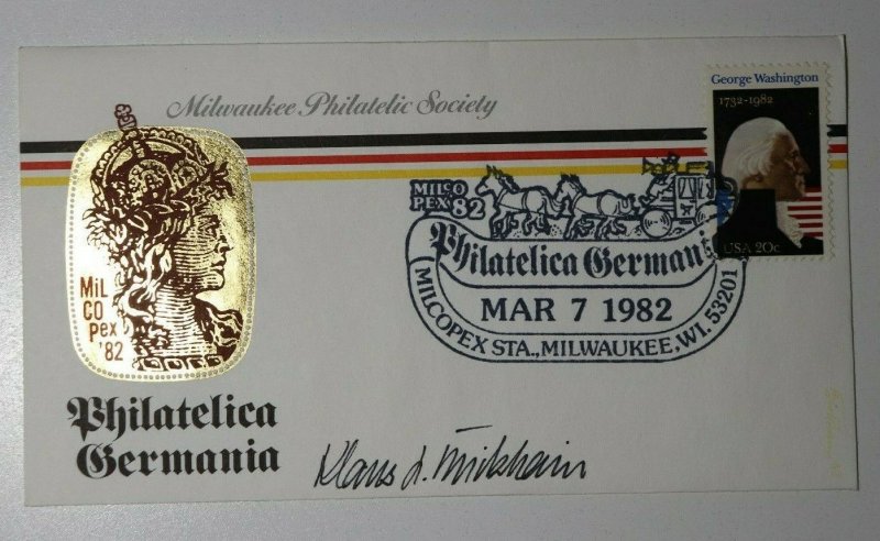 MILCOPEX Philatelica Germania Milwaukee WI 1982 Signed Philatelic Expo Cover 