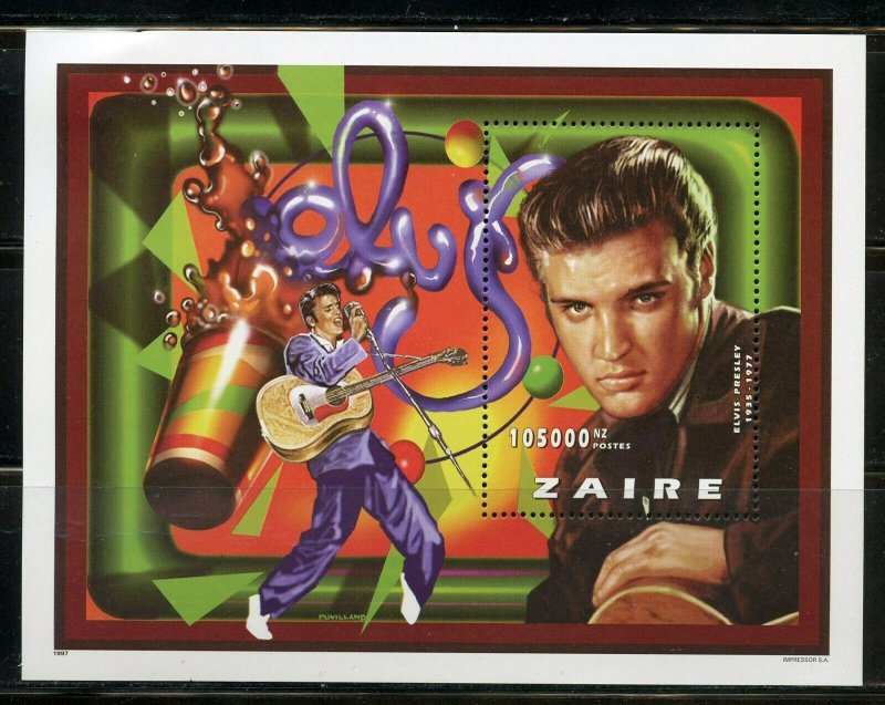 ZAIRE ELVIS PRESLEY SOUVENIR SHEET MINT NH  