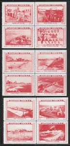 Atlantic City, N.J., 12 Different 1935 Poster Stamps in 3 Booklet Panes of 4, NH