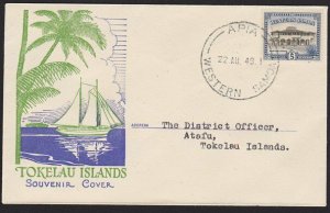 SAMOA TOKELAU 1947 first flight cover Apia to Atafu - scarce................4220