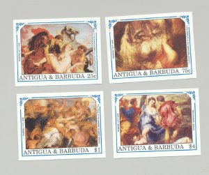 Antigua #1370, 1373-74, 1377 Rubens Art 4v Imperf Proofs