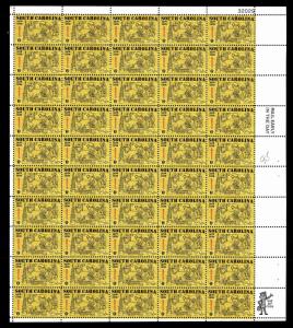 U.S. #1407 SOUTH CAROLINA ISSUE - FULL SHEET OF 50 - MOGNH - VF (ESP#372)
