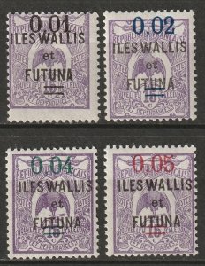 Wallis & Futuna 1922 Sc 29-32 set MH* disturbed gum