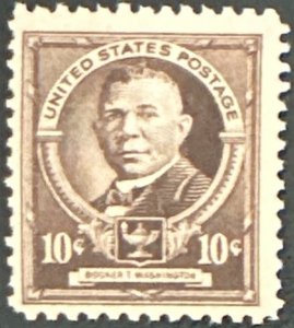 Scott #873 1940 10¢ Famous Americans Booker T. Washington MNH OG