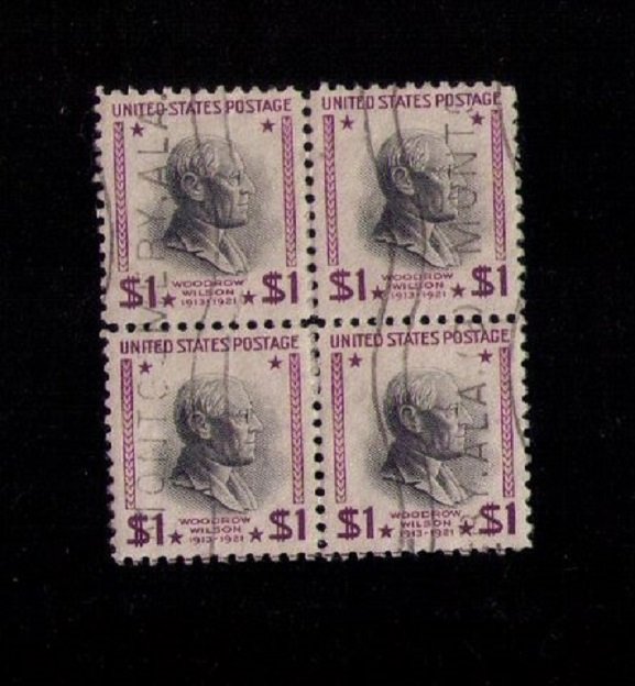 US Sc 832 $1 Block of Four Used Centering VF