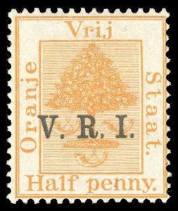 Orange Free State 1900 ½d on ½d orange VALUE OMITTED variety VFM. SG 101f.