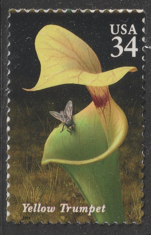 US 3529 Carnivorous Plants Yellow Trumpet 34c single MNH 2001