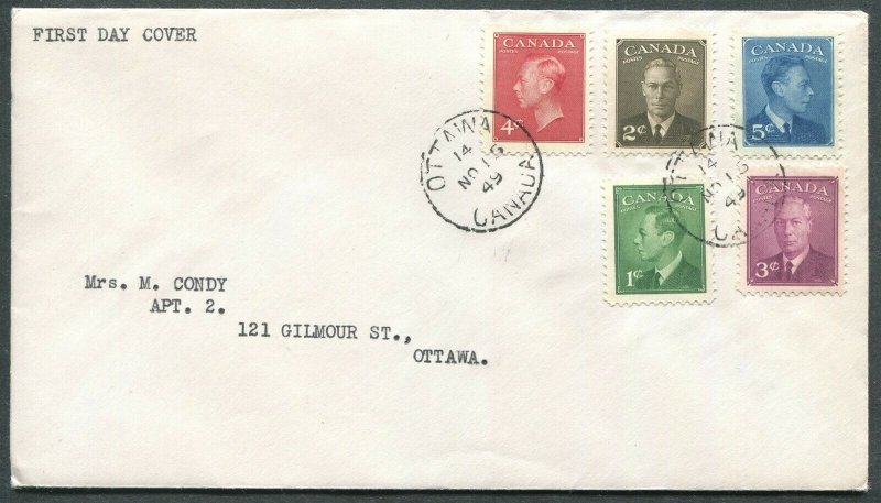 CANADA #284-288 FIRST DAY COVER