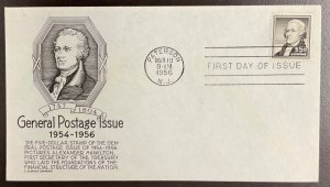 1053 Anderson Cachet Alexander Hamilton $5 Liberty Series FDC  1956