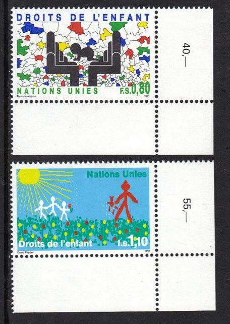 United Nations Geneva  #203-204  MNH  1991 rights of the child