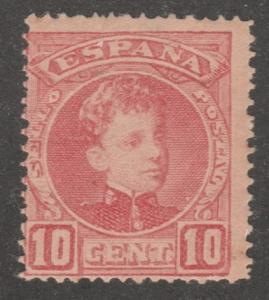 Spain stamp, mint hinged, Scott# 274, orange, 10 cent, #M417