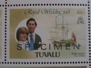 TUAVALU-SPECIMEN -1981 ROYAL WEDDING- PRINCE CHARLES & LADY DIANNA-MNH SHEET