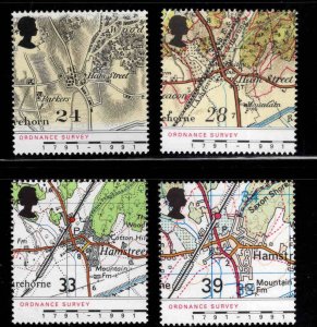 Great Britain Scott 1392-1395 Map stamp set