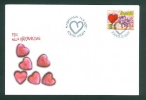 Aland. FDC Cachet 2001. Valetine's Day. Scott # 186