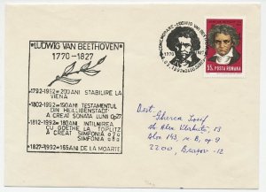 Cover / Postmark Rumania 1992 Ludwig van Beethoven - Composer