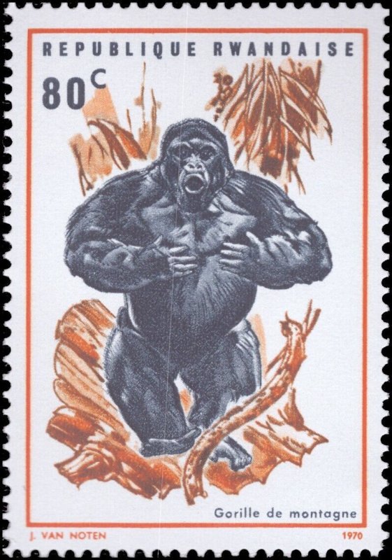 Rwanda 1970 Sc 359-366 Gorillas CV $13