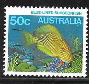 Australia 912: 50c Blue-lined Surgeonfish (Acanthurus lineatus), MH, VF