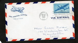 C30 Twin Engine Plane, FDC HF cachet addressed rear side torn